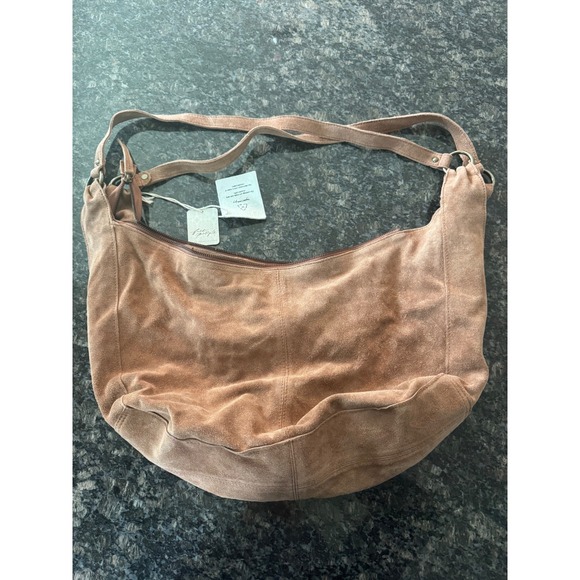 Free People Roma We The Free Slouchy Suede Slingshot Bag Brown Hobo Shoulder Bag - Picture 2 of 11